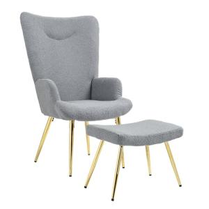 HOMCOM Sillón con reposapiés sillón de salón sillón de Lect…