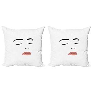 ABAKUHAUS Pestaña Set de 2 Fundas para Cojín, Dormir de la…