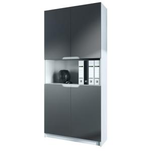 Vladon Armario Oficina Logan V2, Mueble Archivador con 5 Co…