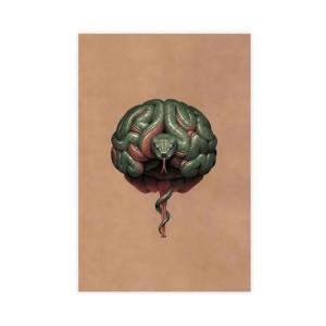 BLJKHTGG Surrealista Serpiente y Cerebro Fusión Lienzo Póst…