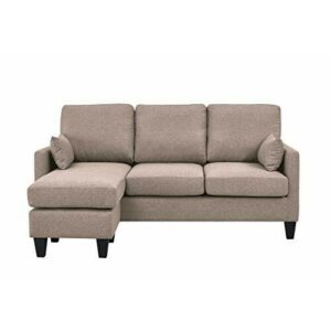 Astan Hogar Sofá Cama 3 Plazas con Chaise Longe, Tapizado T…