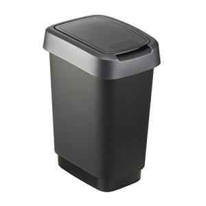 Rotho Twist Cubo de basura de 10 litros con tapa, Plástico…