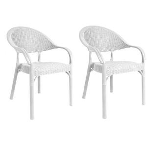Sillas de Jardín con reposabrazos,Plástico, Apilable, Silla…