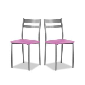 ASTIMESA SCRFRS Dos sillas de Cocina, Metal, Rosa, Altura d…