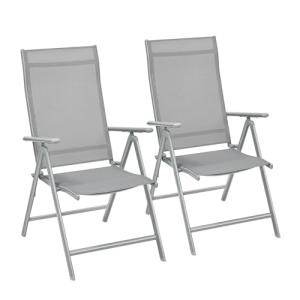 SONGMICS Sillas Plegables de Jardín, Juego de 2, Silla de E…