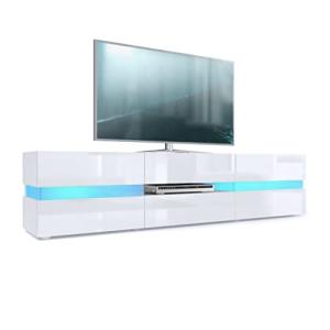 Vladon Mueble TV Flow, Cómoda TV con Cristal de luz Ambient…