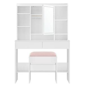 VASAGLE Tocador con Luces LED con Brillo Ajustable, Mesa de…