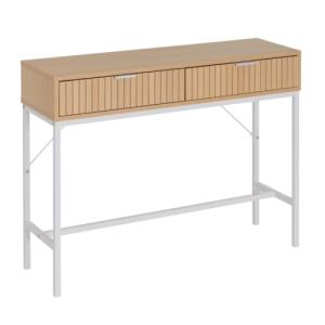 LOLAhome Consola laminada de Metal y MDF Color Natural de 1…
