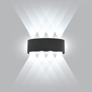 CHEVVY Aplique LED de Pared Interior/Exterior 8W Negro Mode…