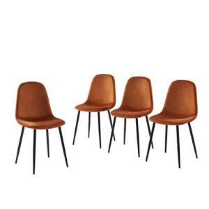 BAÏTA Lena Juego de 4 sillas, Metal, marrón, L44cm