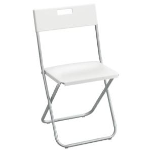 Ikea 2 X Gunde Folding Chair, metal, White