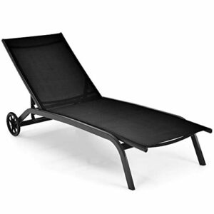 COSTWAY Tumbona de Jardín con Respaldo Reclinable, 6 Posici…