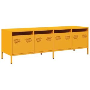 vidaXL Mueble para TV Acero Laminado en frío Amarillo 135x3…