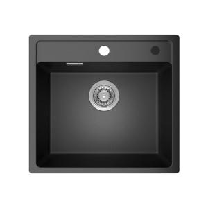 ANYCEE Fregadero Negro 45x46 cm, Granito Fregadero Cocina I…