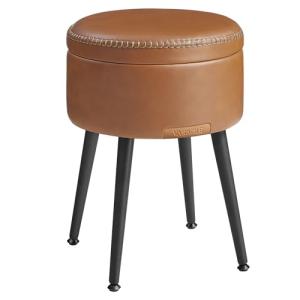 VASAGLE EKHO Colección - Puff Almacenaje, Taburete de Tocad…
