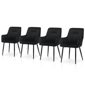 TUKAILAi Juego de 4 Sillas de Comedor en Terciopelo, Sillas…