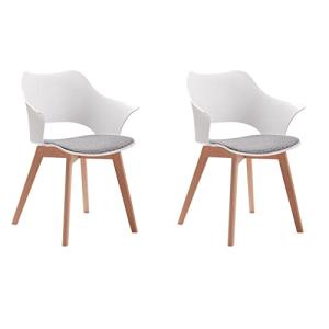 BenyLed Juego de 2 sillas de comedor con revestimiento de t…