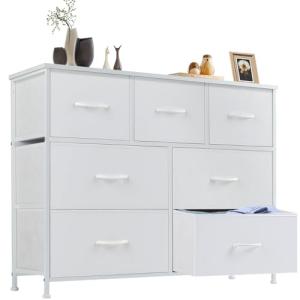 DUMOS Cómoda para Dormitorio con cajones de Tela, Organizad…