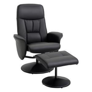 HOMCOM Sillón de Salón con Otomana Reposapiés Tapizado en P…