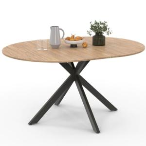 IDMarket Alix - Mesa de comedor extensible redonda 4-8 pers…