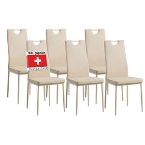 Albatros 2919 Salerno Set de 6 sillas de Comedor, Beige