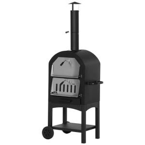 Outsunny Horno para Pizza y Barbacoa de Carbón Portátil, Ho…