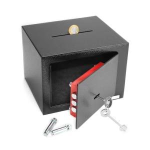 QWORK® Caja Seguridad 23 x 17 x 17 cm con Ranura - Cerradur…