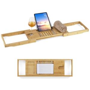 GOPLUS Bandeja para bañera de bambú, tablas de bañera exten…