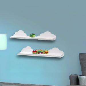 HomeZone Estantes flotantes de madera blanca para montar en…