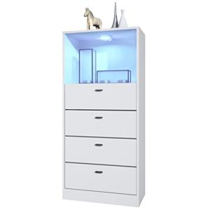 Vladon cómoda Pino V3, aparador con 4 cajones y 1 Compartim…