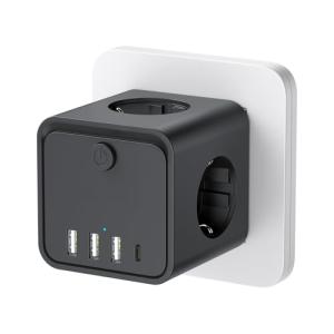 Cubo Enchufe USB 7 en 1, Ladron Enchufes Múltiple Tomas Reg…