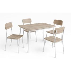 DUPI Conjunto Mesa y 4 sillas New XOBE, Fabricado con Metal…