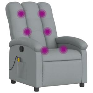 vidaXL Sillón Reclinable de Masaje, Asiento con Reposabrazo…