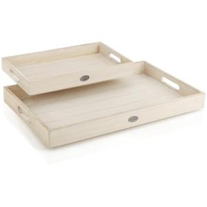 COM-FOUR® Juego de bandejas de Madera de 2 Piezas - Tablero…