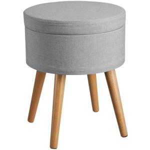 TecTake Taburete Acolchado de Almacenamiento Efecto Lino, A…