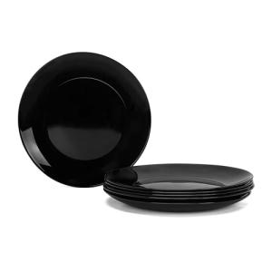 LaGlint 19cm Platos de Postre Negro, Vidrio Opalino Juego d…
