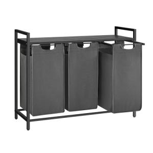 VASAGLE Cesto para Ropa Sucia, Cesta Colada, 3 Bolsas de Te…