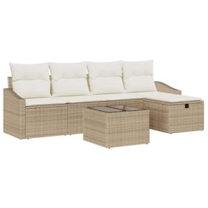 vidaXL Set de Sofás de Jardín de 6 Piezas con Cojines Beige…