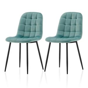 TUKAILAI Juego de 2 sillas de comedor tapizadas de terciope…