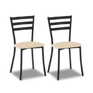 ASTIMESA Silla de Comedor, Beig, 39 cm x 46 cm x 84 cm