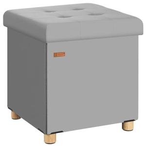 CASARIA® Puff Almacenamiento Gris Antracita Plegable Incl.…