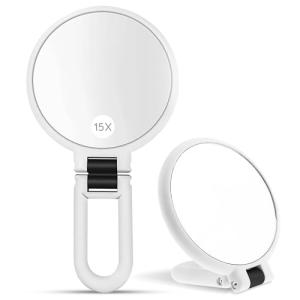 IZIVAN ®️ Espejo de Aumento 15x Plegable de Mano con Mango…