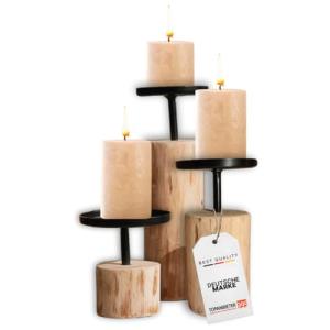 TOPANBIETER 999 Juego de 3 candelabros, diseño redondo de m…
