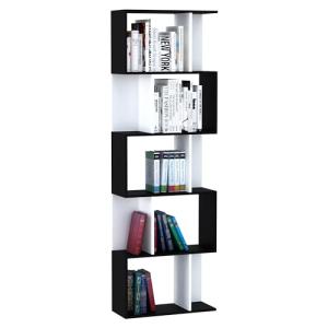 HOMCOM Estantería Librería de 5 Niveles Estantería de Mader…