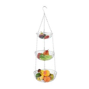 Relaxdays Frutero Colgante, 82x26,2 cm, 3 Niveles, Metal, C…