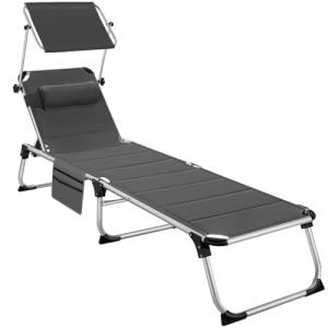 TecTake® Tumbona Jardín Exterior de Aluminio, Tumbona Plega…