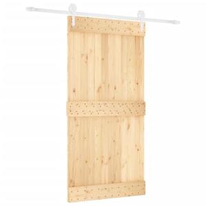 vidaXL Puerta corredera con herrajes madera maciza de pino…