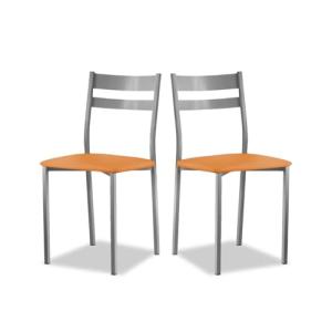 ASTIMESA SCFRNA Dos sillas de Cocina, Metal, Naranja, Altur…