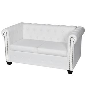 Homgoday Sofá Chesterfield de 2 plazas de piel artificial b…