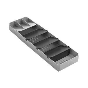Metaltex Organizador de Cubiertos, Gris Y Negro, 40-49 cm
